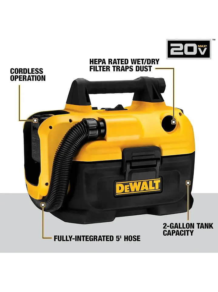 Aspiradora Inalámbrica Max Dewalt Dcv580h Húmedo/Seco 5