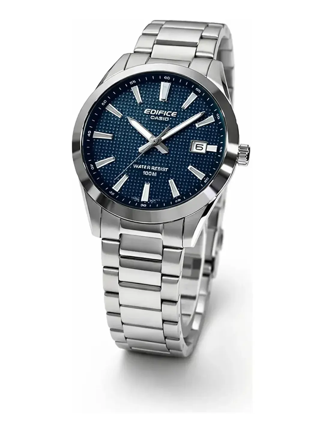 Reloj Casio Edifice De Acero Inoxidable Azul Efv-160d 100mts 3