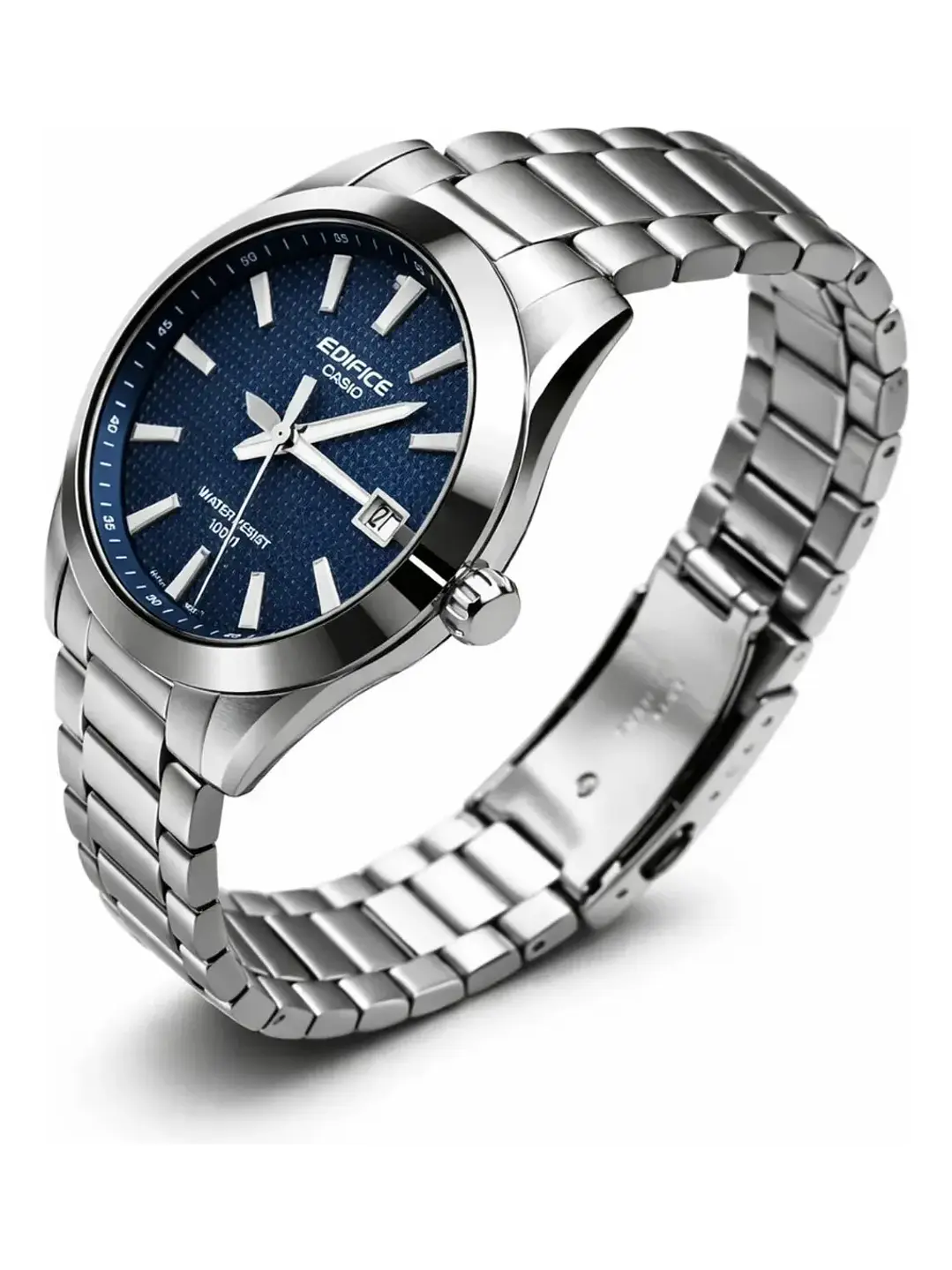 Reloj Casio Edifice De Acero Inoxidable Azul Efv-160d 100mts 5