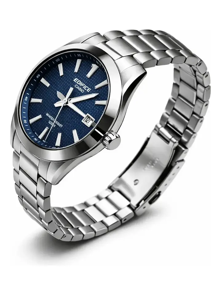 Reloj Casio Edifice De Acero Inoxidable Azul Efv-160d 100mts 5