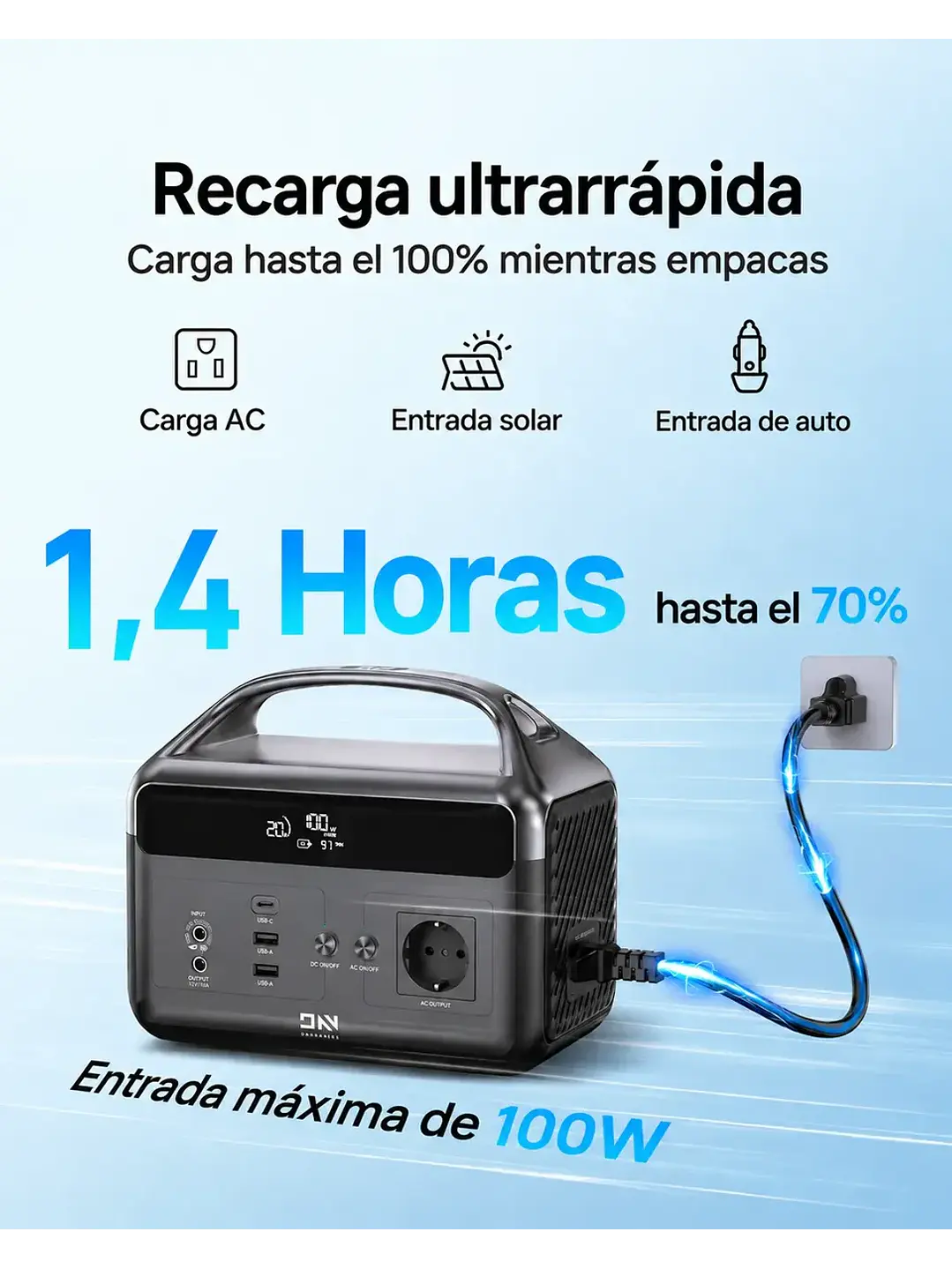 Estación Energía Portátil Daran Neoz2 300w 192wh Lifepo4 Chile 2