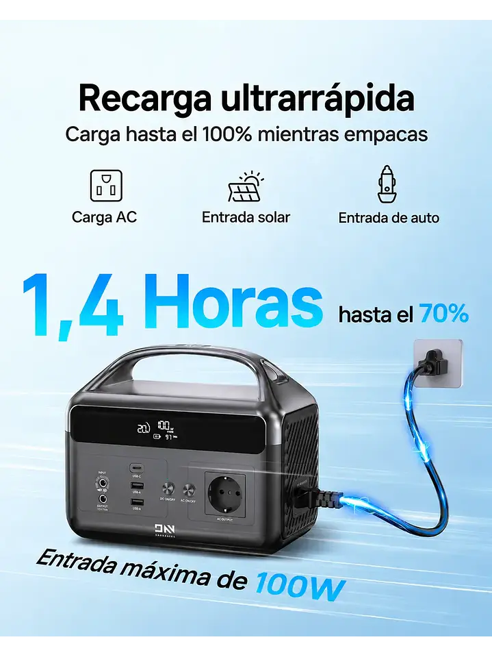 Estación Energía Portátil Daran Neoz2 300w 192wh Lifepo4 Chile 2