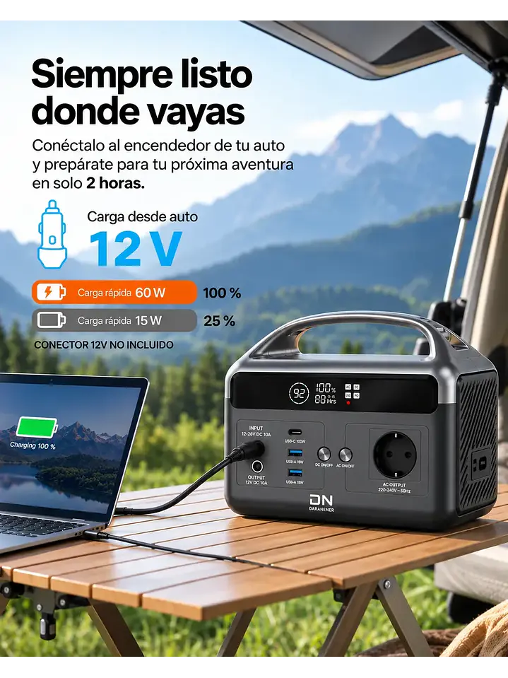 Estación Energía Portátil Daran Neoz2 300w 192wh Lifepo4 Chile 4