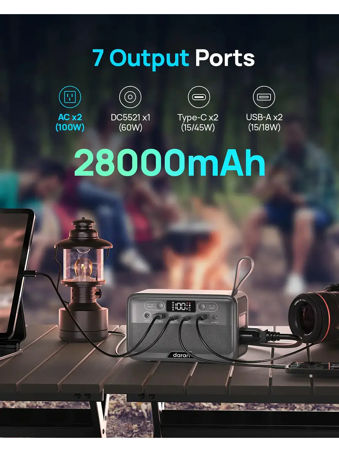 Estación Energía Portátil Daran R200 200w 192wh Lifepo4 Chile 2