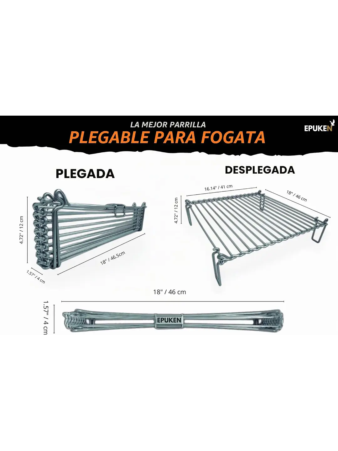 Parrilla Plegable Portátil Outdoor, Senderismo Epuken Chile 2