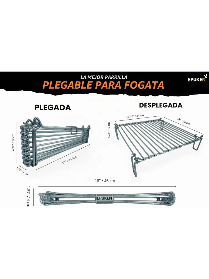 Parrilla Plegable Portátil Outdoor, Senderismo Epuken Chile 2