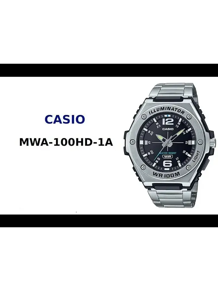 Reloj Hombre Casio MWA-100HD-1AVCF Acero Inoxidable WR 100 mts Chile 2