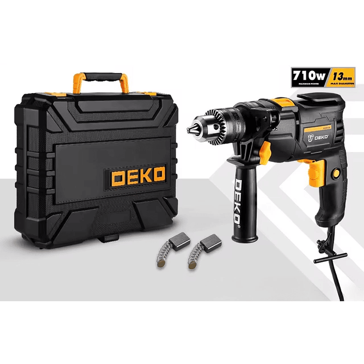 TALADRO DE IMPACTO ELECTRICO 710W C/SET DE ACCESORIOS DE 48 PCS DEKO 2