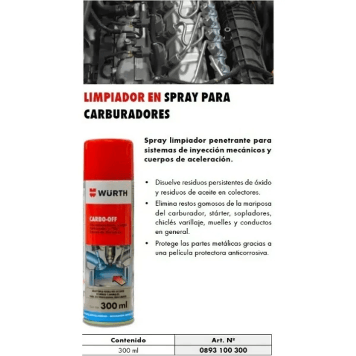 LIMPIA CARBURADOR CARBO OFF 300 ML 2