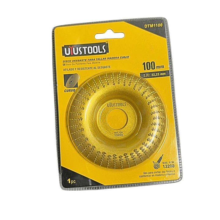DISCO DESBASTE PARA TALLAR MADERA CURVO UYUSTOOLS 100MM 1
