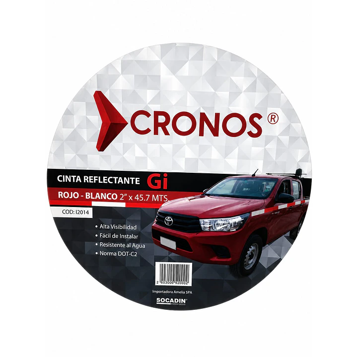 CINTA REFLECTANTE BICOLOR 2 X 45.7 MTS CRONOS 1