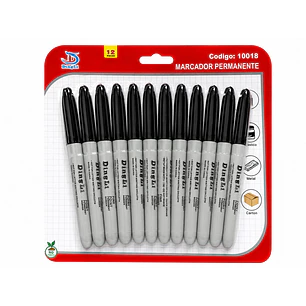 PLUMON PERMANENTE NEGRO GENERICO x 12 UNID