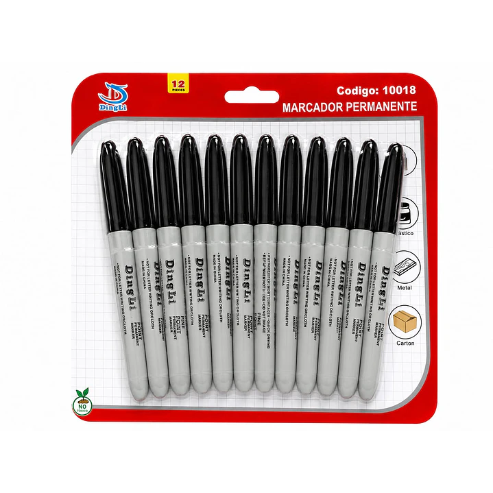 PLUMON PERMANENTE NEGRO GENERICO x 12 UNID 1
