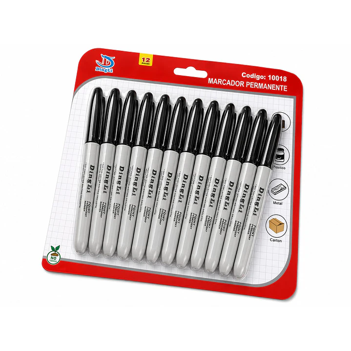 PLUMON PERMANENTE NEGRO GENERICO x 12 UNID 2