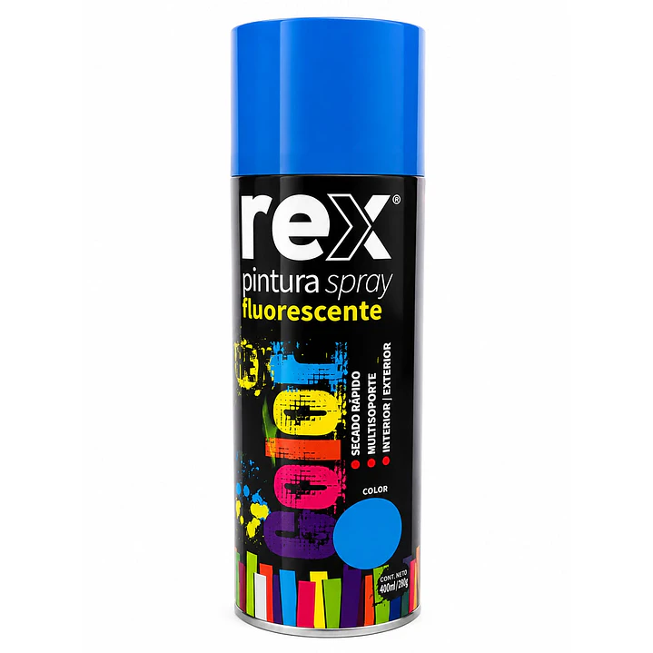 PINTURA SPRAY AZUL FLUORECENTE REX 1