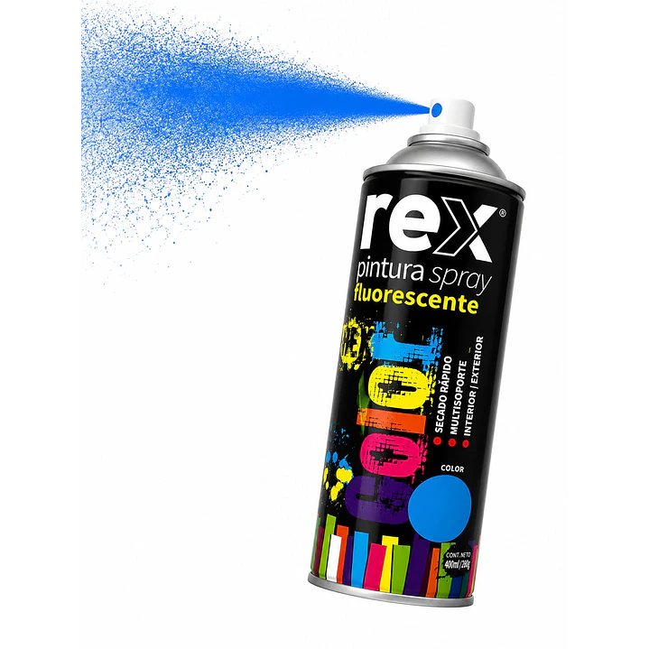 PINTURA SPRAY AZUL FLUORECENTE REX 3