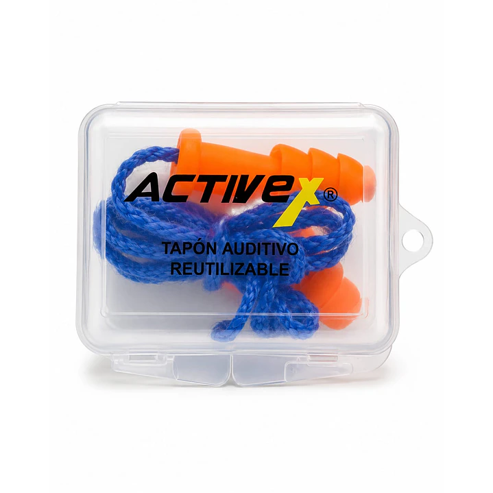 TAPON ACTIVEX SILICONA C/CAJA Y CORDON 24DB 2