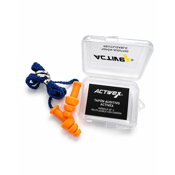 TAPON ACTIVEX SILICONA C/CAJA Y CORDON 24DB 1