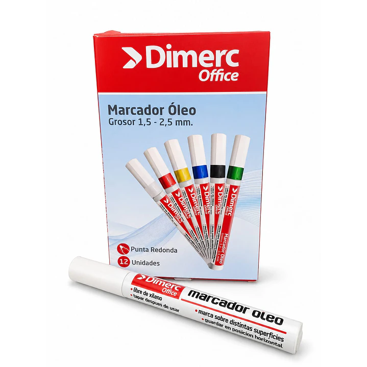 MARCADOR OLEO PERM. P RED BLANCO DIMERC x UNIDAD 3