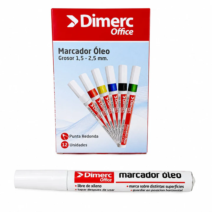 MARCADOR OLEO PERM. P RED BLANCO DIMERC x UNIDAD 4