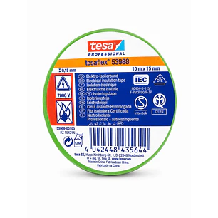 CINTA AISLADORA TESA 15MM VERDE TESAFLEX
