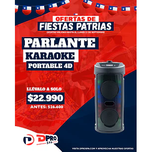 PARLANTE KAREOKE PORTABLE 4 D