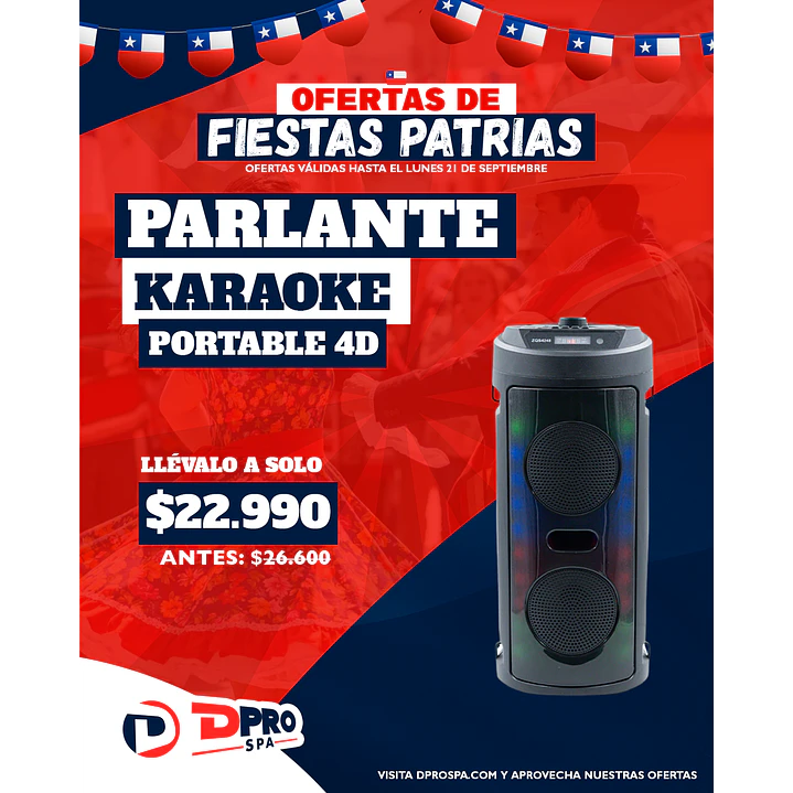 PARLANTE KAREOKE PORTABLE 4 D 1