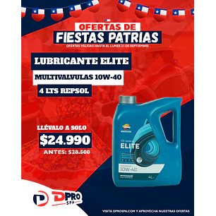 LUBRICANTE ELITE MULTIVALVULAS 10 W-40 REPSOL 4 LTS