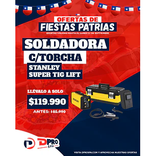 SOLDADORA STANLEY SUPER TIG LIFT 180 C/TORCHA 160