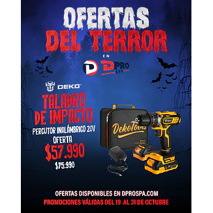 TALADRO DE IMPACTO/ PERCUTOR INALAMBRICO 20V  DEKO