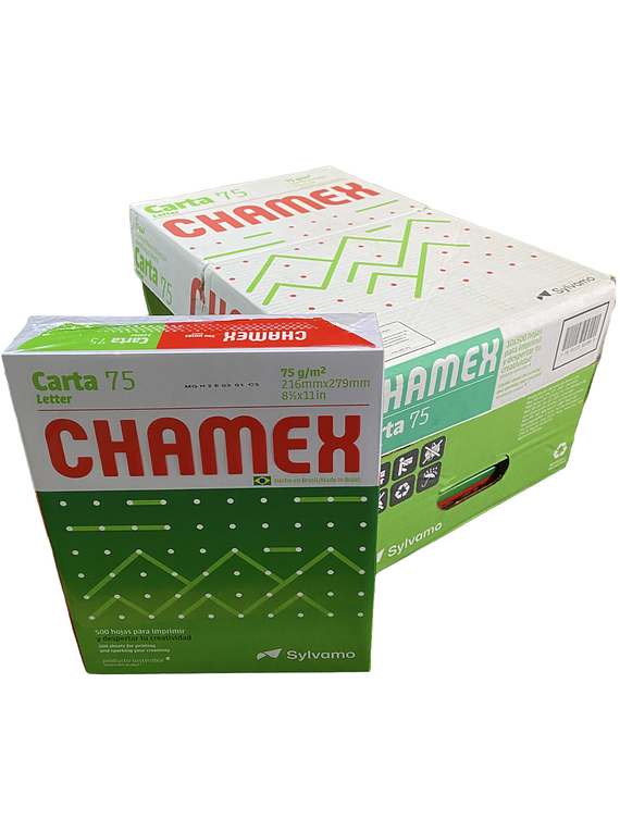 10 Resmas Chamex tamaño Carta, 75 gr.