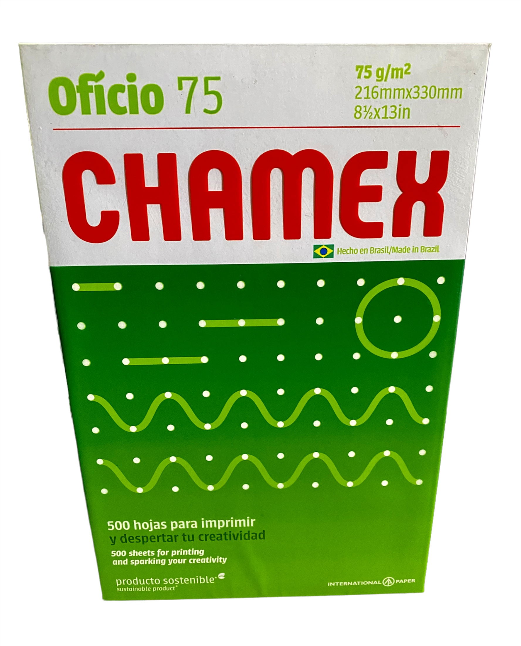 Resma Oficio Chamex 75 gr. 500 hojas