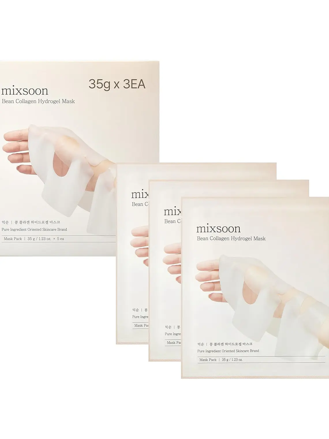 MIXSOON – Bean Collagen Hydrogel Mask – Caja de 3 piezas 1