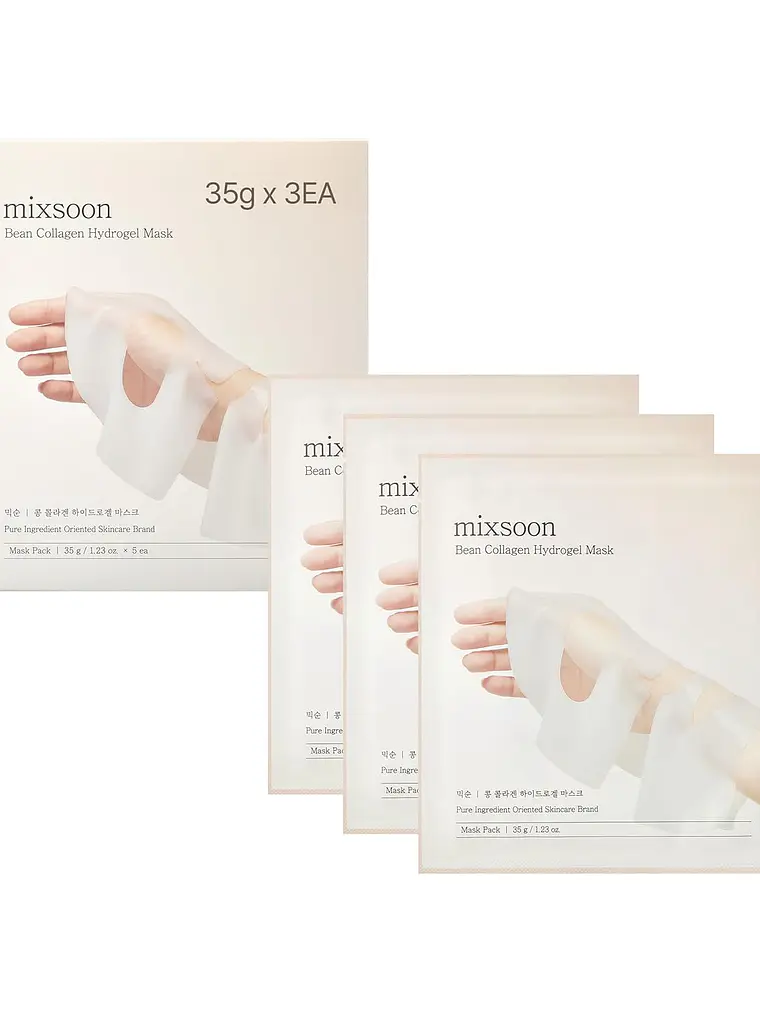 MIXSOON – Bean Collagen Hydrogel Mask – Caja de 3 piezas 1