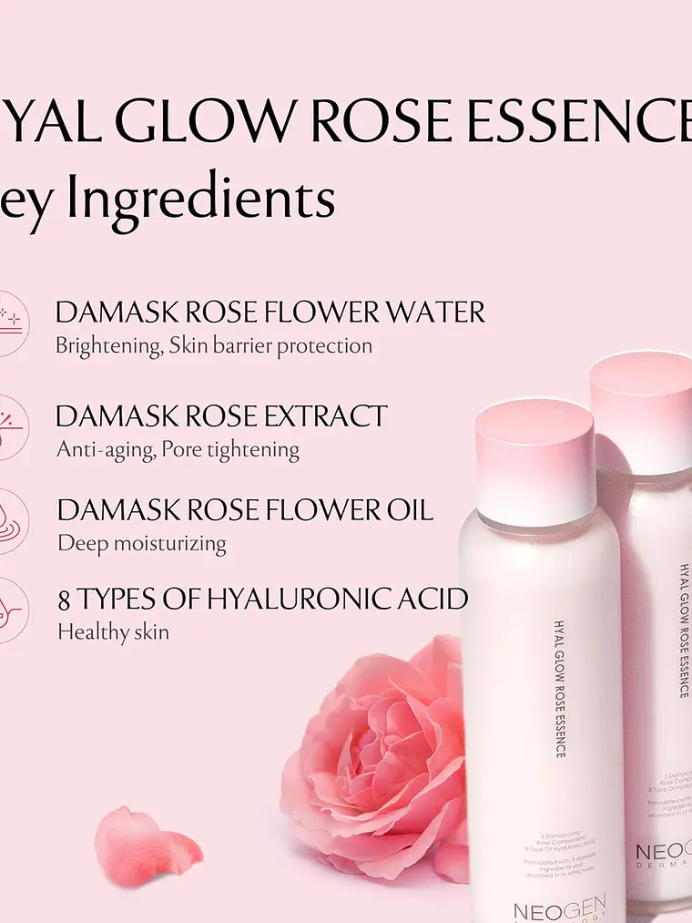 NEOGEN Glow Rose Essence – Tonico Hidratante de Rosa – 160 ML 2