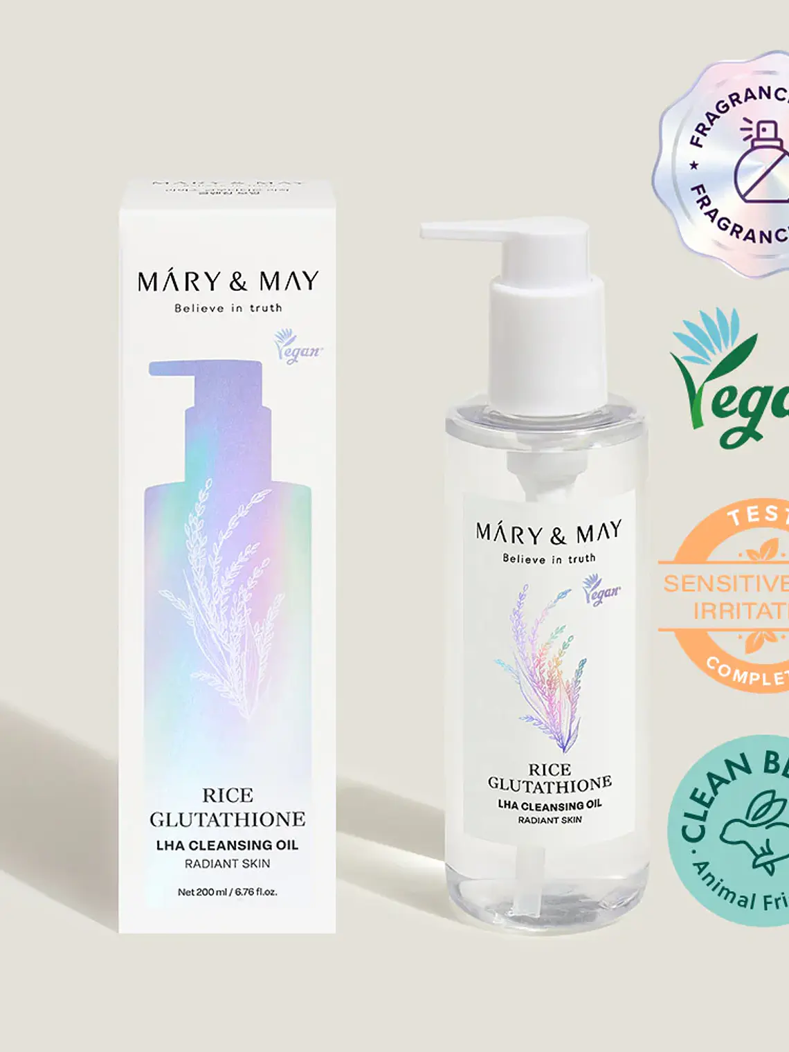 MARY&MAY – Rice Glutathione LHA Cleansing Oil – 200ml 1