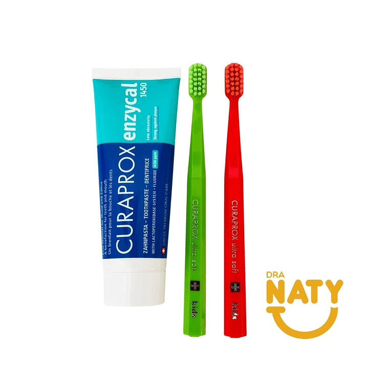 Pack Infantil +6 años Curaprox Kids/Curaprox Enzycal 2