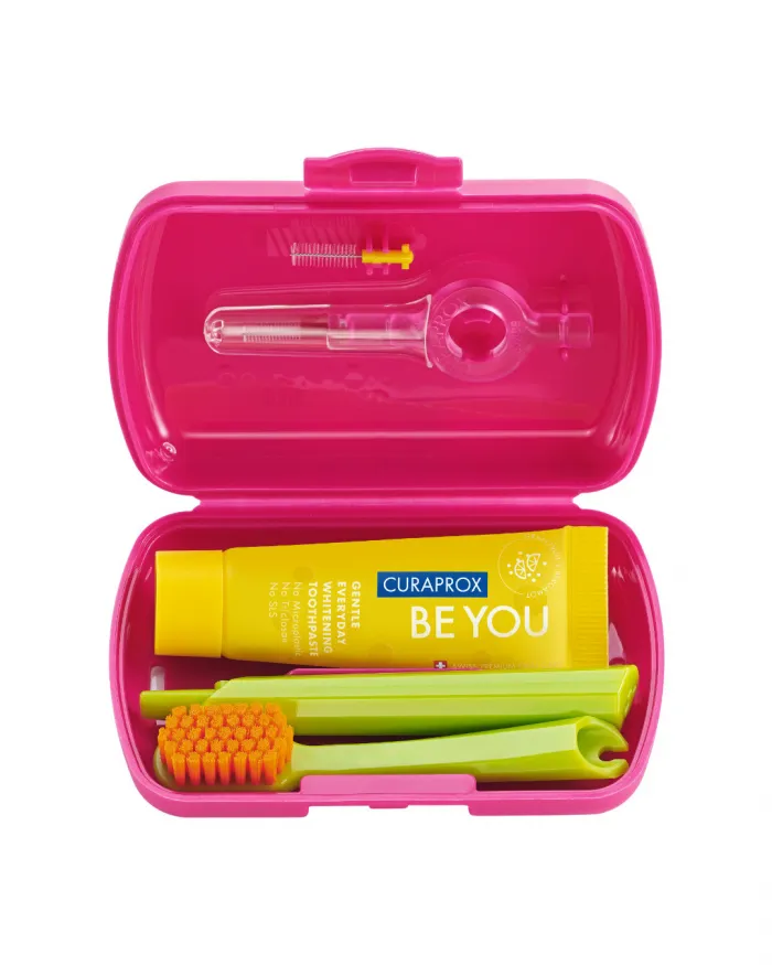 SET DE VIAJE DENTAL FUCSIA