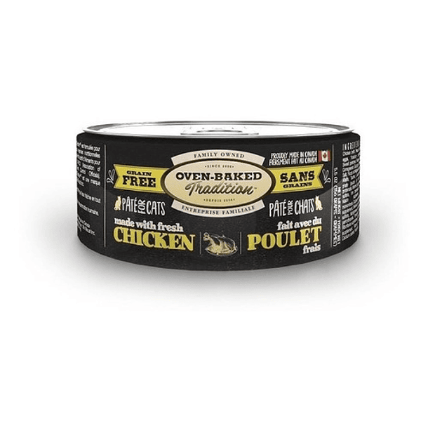 Alimento Húmedo Gatos Oven Baked Lata Paté Sabor Pollo
