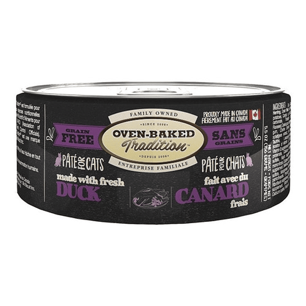 Alimento Húmedo Gatos Oven Baked Lata Paté Sabor Pato