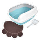 Baño Para Gatos Abierto Arenero + Pala + Alfombra 1