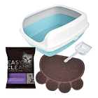 Arenero Para Gatos Baño + Arena + Alfombra + Pala 1