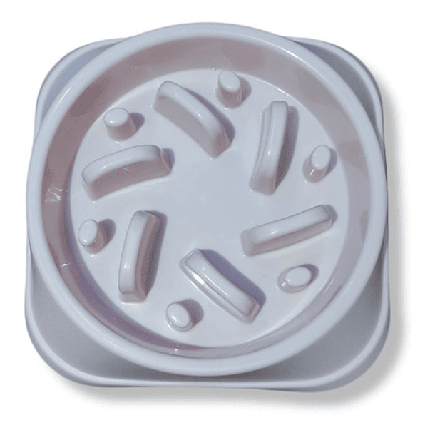 Plato Comedero Alimentación Lenta Para Perros Base Cuadrada 6