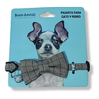 Collar Para Perros Y Gatos Con Lazo Cuadros Ajustable 1