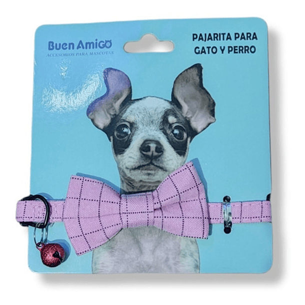 Collar Para Perros Y Gatos Con Lazo Cuadros Ajustable 2