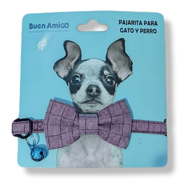 Collar Para Perros Y Gatos Con Lazo Cuadros Ajustable 5