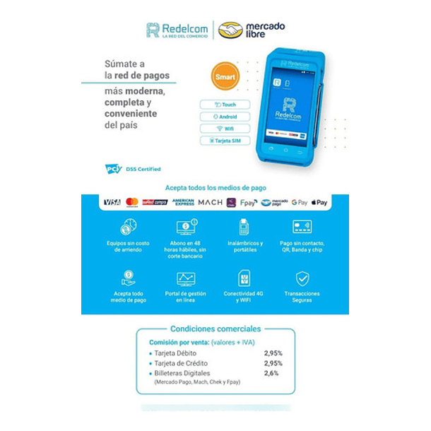 Terminal De Pago Smart R3 Redelcom Mercadolibre + Accesorios 3