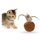 Juguete Para Gatos Bolas Peludas Con Plumas 1