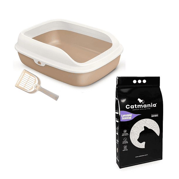 Kit arenero abierto + arena Catmania 8.5 kg 1