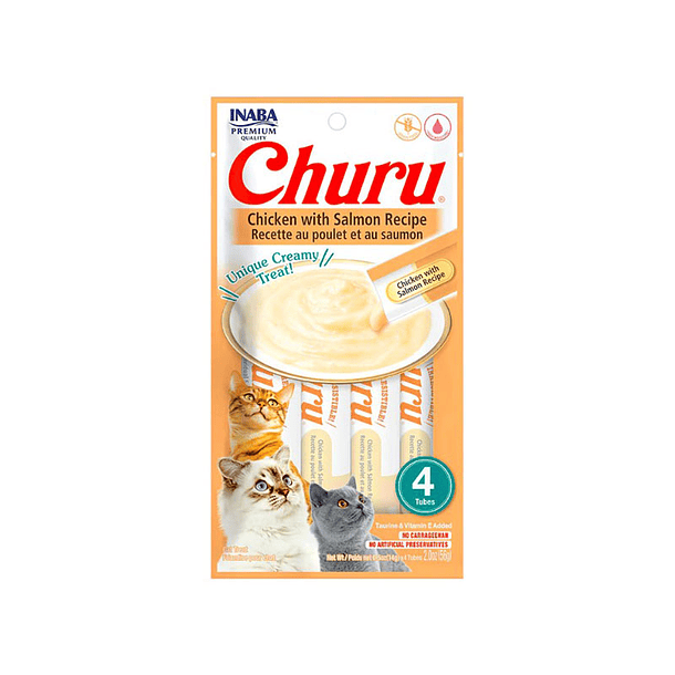 Churu sabor pollo con salmón 4 tubos